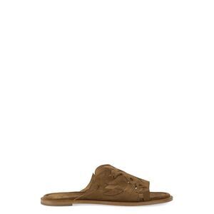 SARTORE Suede Cut-Out Slide Sandals Women BROWN